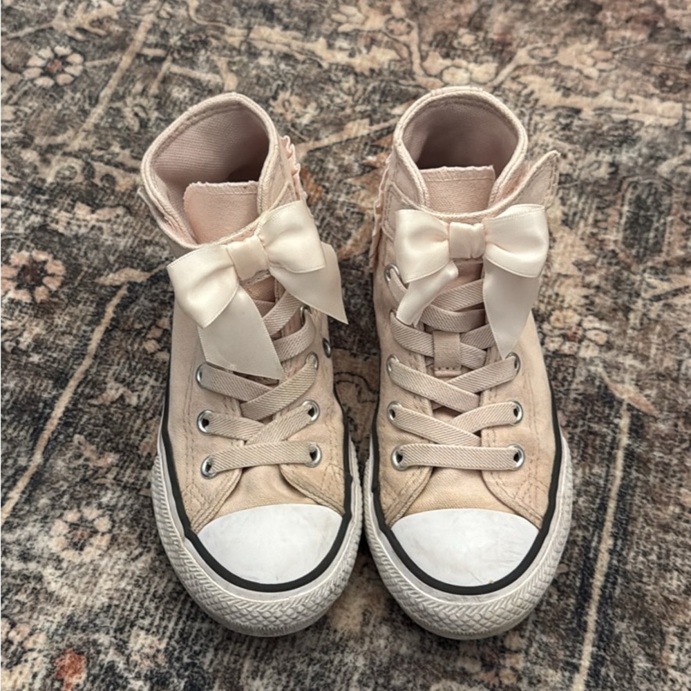 Converse Kids High-Top Sneakers Pink with Bows